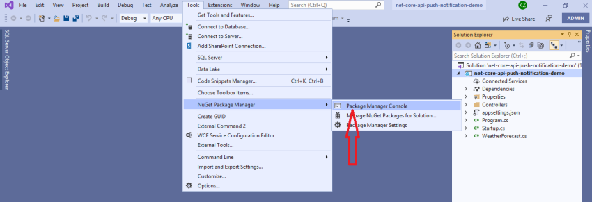 Send Push Notification To Android Device From .Net Core Web API